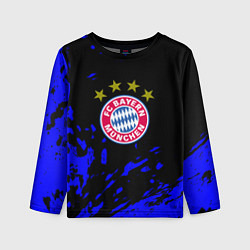 Лонгслив детский Бавария Мюнхен синие краски, цвет: 3D-принт