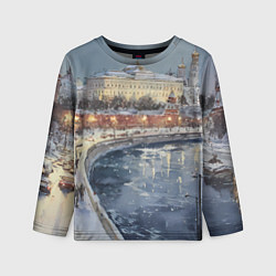 Детский лонгслив Новогодние праздники в Москве