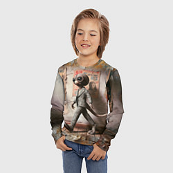 Лонгслив детский Пришелец в костюме в полосочку, цвет: 3D-принт — фото 2