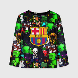 Лонгслив детский Minecraft x barcelona fc, цвет: 3D-принт
