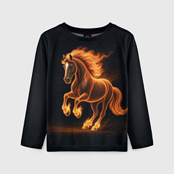 Лонгслив детский Китайский огненный жеребец, цвет: 3D-принт