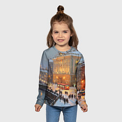 Лонгслив детский Предновогодний Санкт-Петербург, цвет: 3D-принт — фото 2