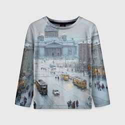 Детский лонгслив Новогодняя улица Питера