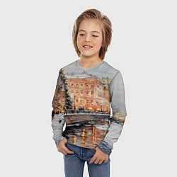 Лонгслив детский Новогодняя елка в Питере, цвет: 3D-принт — фото 2