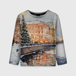 Детский лонгслив Новогодняя елка в Питере