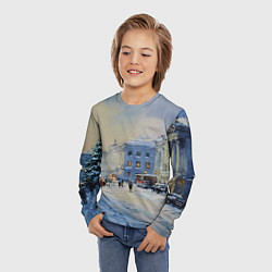 Лонгслив детский Зимний праздничный Питер, цвет: 3D-принт — фото 2