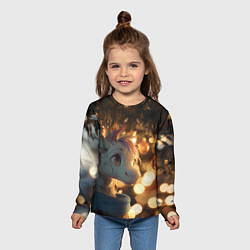 Лонгслив детский Лошадка под новогодней елкой, цвет: 3D-принт — фото 2