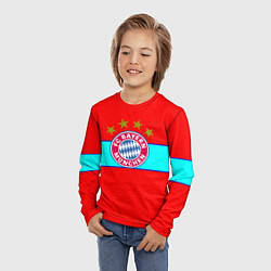 Лонгслив детский Бавария Мюнхен полосы линии, цвет: 3D-принт — фото 2