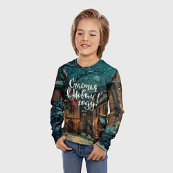 Лонгслив детский Счастья в новом году - ламповый двор, цвет: 3D-принт — фото 2