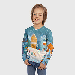 Лонгслив детский Новогодние каникулы, цвет: 3D-принт — фото 2