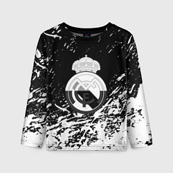 Лонгслив детский Реал Мадрид краски текстура, цвет: 3D-принт