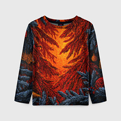 Детский лонгслив Новогодние ветки елок