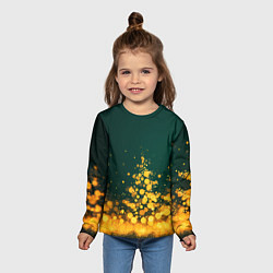 Лонгслив детский Новогодние елочки из боке, цвет: 3D-принт — фото 2