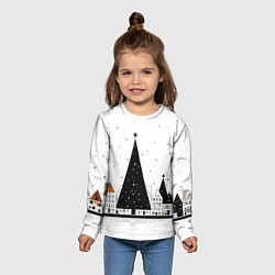 Лонгслив детский Новый год - минимализм, цвет: 3D-принт — фото 2