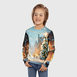 Лонгслив детский Новогодняя елочка, цвет: 3D-принт — фото 2