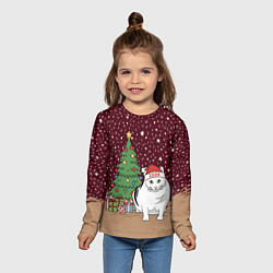 Лонгслив детский Кот Бендер и ёлка, цвет: 3D-принт — фото 2
