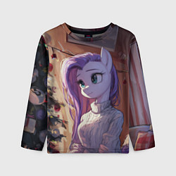 Детский лонгслив Анимешная лошадка - Новый год