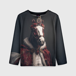 Детский лонгслив Лошадь в новогоднем костюме