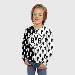 Лонгслив детский Borussia черно белые люди, цвет: 3D-принт — фото 2