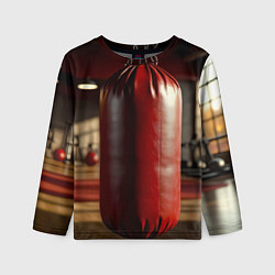 Лонгслив детский Боксёрский мешок в спортзале, цвет: 3D-принт