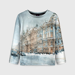 Детский лонгслив Снежный день в Санкт-Петербурге
