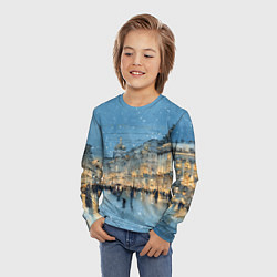 Лонгслив детский Снежный вечер Санкт-Петербурга, цвет: 3D-принт — фото 2