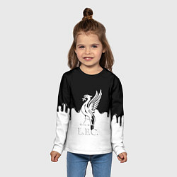 Лонгслив детский Ливерпуль разводы красок, цвет: 3D-принт — фото 2