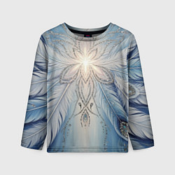 Лонгслив детский Ледяной перьевой орнамент со светом, цвет: 3D-принт