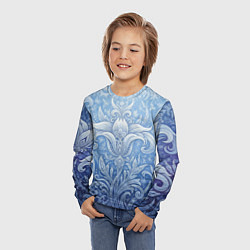 Лонгслив детский Ледяной цветочный орнамент, цвет: 3D-принт — фото 2