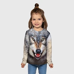 Лонгслив детский Взгляд волка, цвет: 3D-принт — фото 2