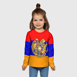 Лонгслив детский Герб и флаг Армении, цвет: 3D-принт — фото 2