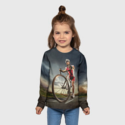Лонгслив детский Велогонщик, цвет: 3D-принт — фото 2