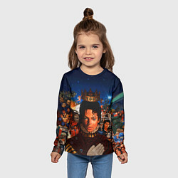 Лонгслив детский Michael Jackson: Pop King, цвет: 3D-принт — фото 2
