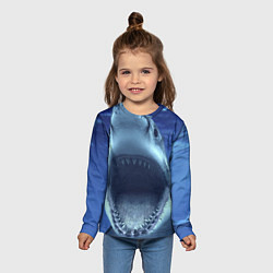 Лонгслив детский Белая акула, цвет: 3D-принт — фото 2