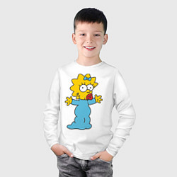 Лонгслив хлопковый детский Maggie Simpson, цвет: белый — фото 2