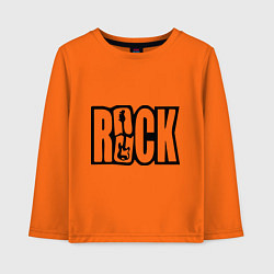 Лонгслив хлопковый детский Rock Logo, цвет: оранжевый