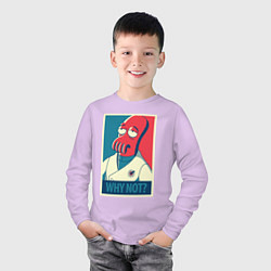 Лонгслив хлопковый детский Zoidberg: Why not?, цвет: лаванда — фото 2