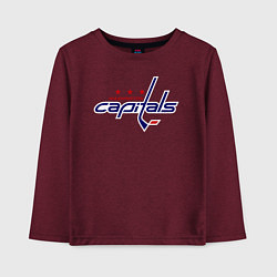 Лонгслив хлопковый детский Washington Capitals, цвет: меланж-бордовый