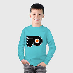 Лонгслив хлопковый детский Philadelphia Flyers, цвет: бирюзовый — фото 2