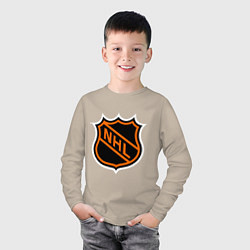 Лонгслив хлопковый детский NHL, цвет: миндальный — фото 2