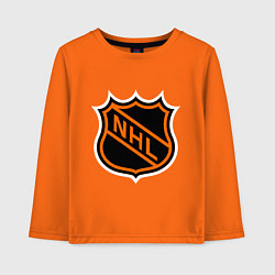 Лонгслив хлопковый детский NHL, цвет: оранжевый
