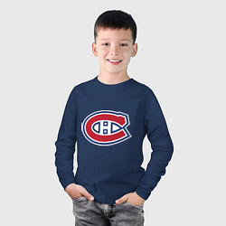 Лонгслив хлопковый детский Montreal Canadiens, цвет: тёмно-синий — фото 2