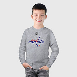 Лонгслив хлопковый детский Washington Capitals: Ovechkin 8, цвет: меланж — фото 2