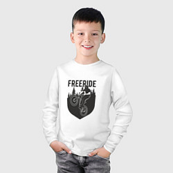 Лонгслив хлопковый детский Freeride, цвет: белый — фото 2