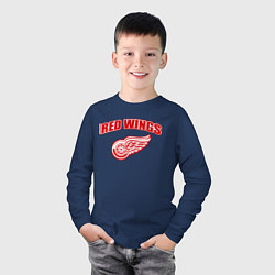 Лонгслив хлопковый детский Detroit Red Wings, цвет: тёмно-синий — фото 2