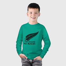 Лонгслив хлопковый детский New Zeland: All blacks, цвет: зеленый — фото 2