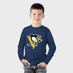 Лонгслив хлопковый детский Pittsburgh Penguins, цвет: тёмно-синий — фото 2