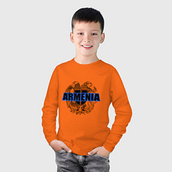 Лонгслив хлопковый детский Армения, цвет: оранжевый — фото 2