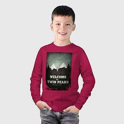 Лонгслив хлопковый детский Welcome to Twin Peaks, цвет: маджента — фото 2