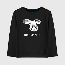Лонгслив хлопковый детский Just spin it, цвет: черный